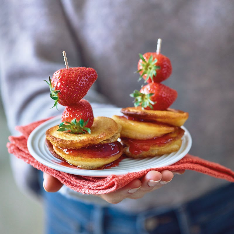 Foto Pancake-Spieße mit Erdbeeren von WW