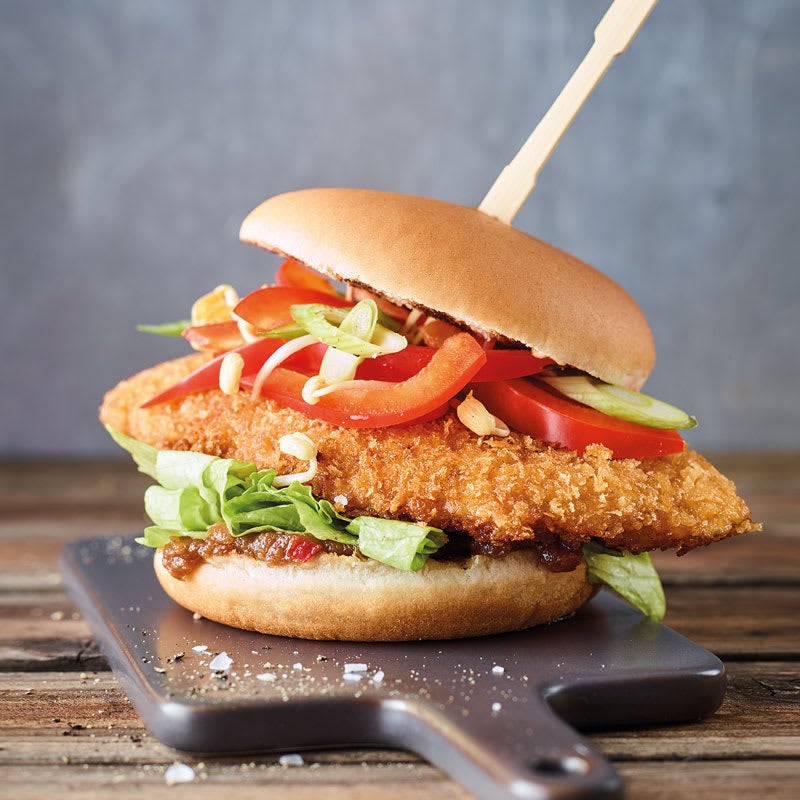 Foto Chickenburger mit Erdnusssauce von WW